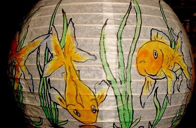 Lucky 8 goldfish lamp View 1