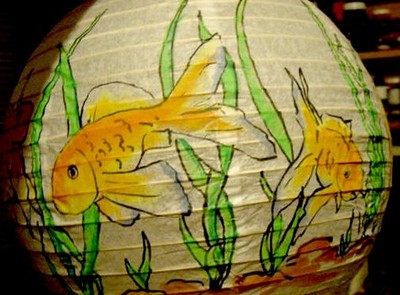 Lucky 8 goldfish lamp view 5