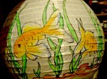 Lucky 8 goldfish lamp view 5