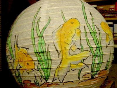Lucky 8 goldfish lamp view 6