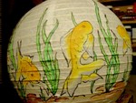 Lucky 8 goldfish lamp view 6